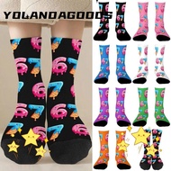 YOLA 67 Meme Ice Cream Socks, Cartoon Cotton 67 Meme Crew Long Socks, Funny Lightweight Warm Breatha