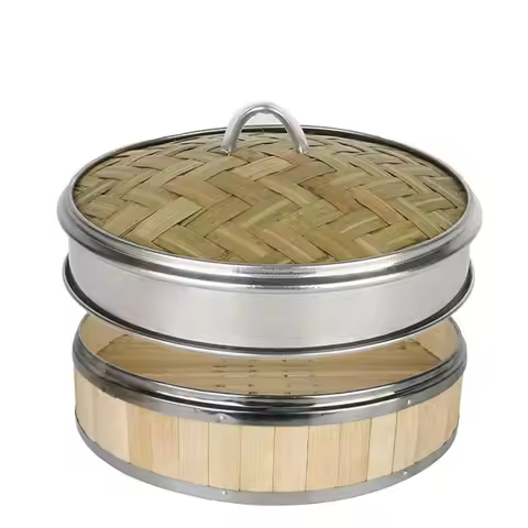 Dim Sum Bao Buns Steam Basket Chinese Kitchen Gadget Bamboo Lid Steamer Basket Bamboo Steamer Steam 