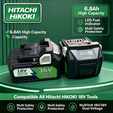 6.8Ah MultiVolt 36V/18V Li-ion Battery Replacement For Hitachi HiKOKI BSL36A18 Dual Voltage Brushles