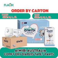 [Carton]AIWIBI Comfy Dry Diapers Tape /Pants (S/M/L/XL)(3 Packs) Comfort and safe for baby