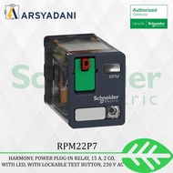 SCHNEIDER - RPM22P7 - power plug-in relay Zelio 2 C/O - 230 V AC - 15 A - with LED