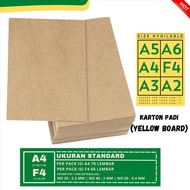 KARTON PADI/YELLOW BOARD/KERTAS HARD COVER NO,30,40,60 - A4, TIPIS