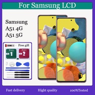 Original AMOLED For Samsung Galaxy A51 4G / A51 5G  LCD Display Touch Screen With Frame Replacement