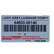 Toyota Vios NCP93 08-10 / Altis ZZE142 2008 Rear Bonnet Lock With Actuator 3 PIN 64600-06140 1Pc