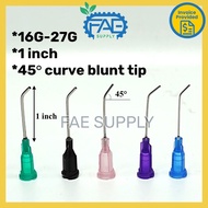 Glue Dispensing Blunt needle 16G 17G 18G 19G 20G 21G 22G 23G 24G 25G 27G 45 degree curve tip length 