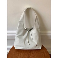 2024 Korea depound Bag New Style French Bow Laced-Up Bag Large-Capacity Portable One-Shoulder Tote B