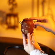 Daji Dali Zisha Teapot Creative Cat Square Teapot Raw Ore Zinnabar Black Mud Can Raise Zisha Househo