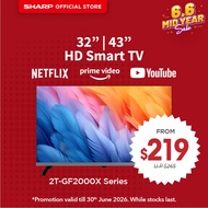 SHARP 32'' | 43"  Smart TV 2T-C32GF2000X | 2T-C43GF2000X | 3 Year Warranty