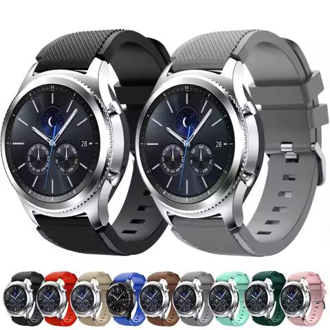 22mm Silicone Strap for Samsung Galaxy Watch 3 45mm Soft Sport Bracelet Wristband for Amazfit GTR 47