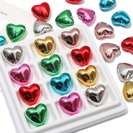 4Pcs 20x18mm Acrylic Christmas Collection Electroplated Smooth Surface Heart Beads For Jewelry Making Bracelet Necklace DIY Accessories