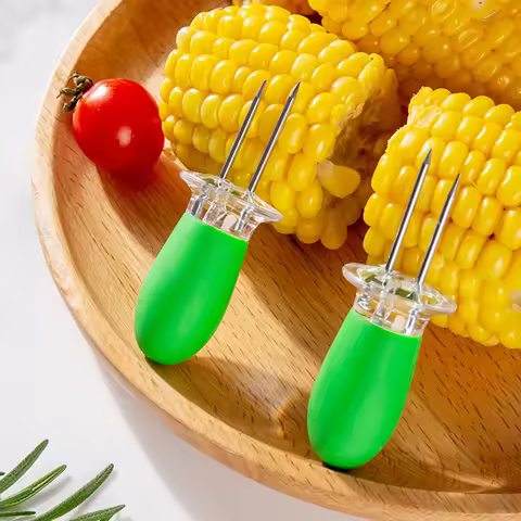 2PCS/4PCS/6PCS/8PCS/Household Corn Tools Corn Needles Barbecue Fork Stainless Steel Corn Barbecue Fo