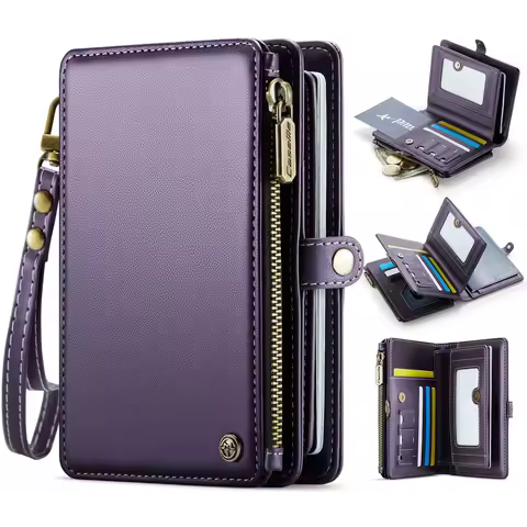 Passport Holder for Travel, Passport Case Wallet With Strap Wristlet and Zipper Wallet for Men Women