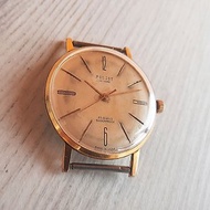 POLJOT DE LUXE wind up wrist watch USSR – Soviet mechanic mens watch gold plated