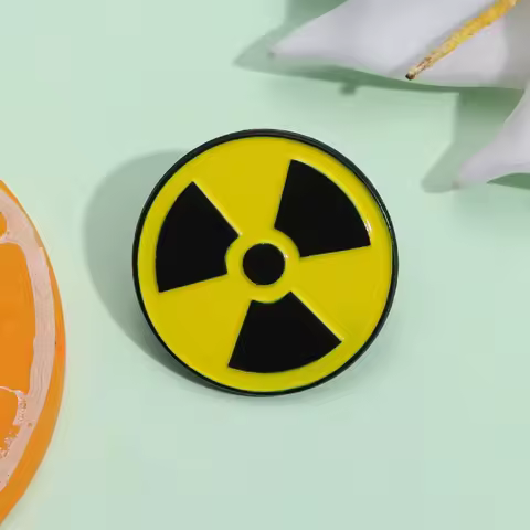 Radiation Symbol Enamel Pin Yellow Warning Sign Brooches Lapel Badge Backpack Clothes Jewelry Punk G