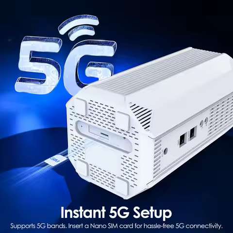WAVLINK AX3000 5G NR CPE Router Dual-Band Wi-Fi 6 Mesh Router with Nano SIM Card Slot, SA/NSA VPNs I