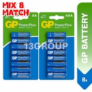GP PowerPlus Heavy Duty Battery AA / AAA, 8 Pieces/Pack