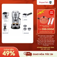 DeLonghi Dedica Duo EC890 Espresso Coffee Maker (M/GR/WI) – 15 Bar, 4 Functions: Espresso, 2 Cups, C