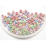 Round Alphabet Craft Style Beads Bead Manik Huruf Abjad DIY Keychain Necklace (1766)