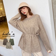 LULUS [A01210873] Y Curling Knit Top With Laced-Up 3 Colors 1202