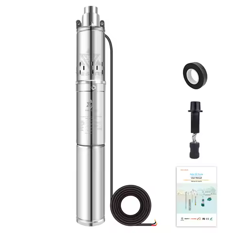 750W 48 60 VDC Solar Screw Pump, MAX Head 65M Water Output Of 2T/H Per Hour Stainless Steel Material