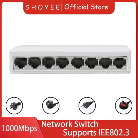 8 Port Gigabit Ethernet Switch - 100/1000Mbps Desktop Network Switch, Plug & Play, Auto MDI/MDIX, RJ