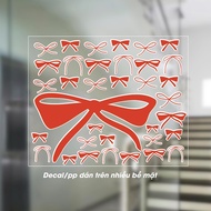 Decal Sticker Nơ Hồng Đỏ Cute Dán Gương Decor Cửa Kính Trang Trí Cửa Hàng Dán Phòng Bé
