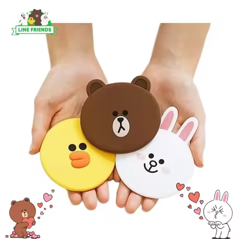 LINE FRIENDS Brown Cony Sally Cartoon Silicone Coasters Cute Round Cup Mat Non-Slip Heat Resistant D