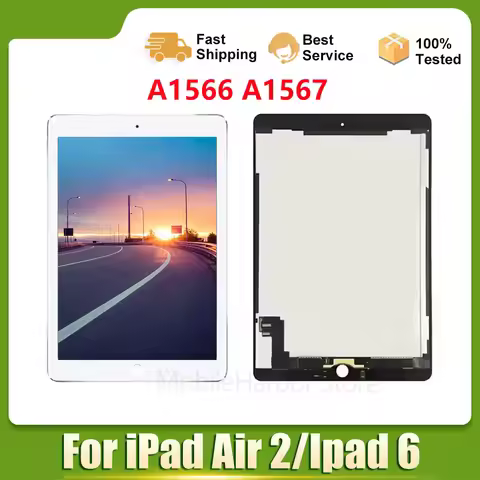 9.7" LCD For Apple iPad Air 2 iPad 6 A1567 A1566 Display Touch Screen Digitizer Panel Full Assembly 