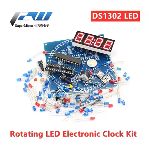 LED Display Alarm Rotary Electronic Clock DIY Kit Light Control Temperature DS1302 C8051 MCU Electro