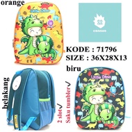 Little Dino Dinosaur Cannon 71796 Kids Backpack Blue Cannon Bags