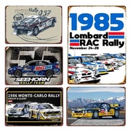 Metal Tin Poster Racing Car 1985 Race Rally Metal Tin Sign Plaque Poster for Bar Club Wall Retro Hom