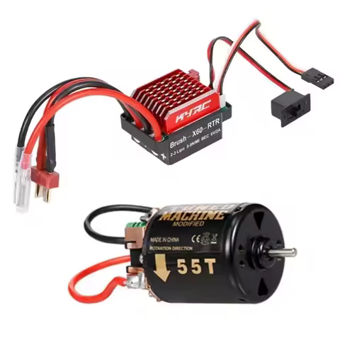 60A Brushed ESC + 540 Brush Motor 35T 45T 55T for 1/10 RC Car TRX TRX4 TRX6 D90 HSP Redcat 4WD Truck
