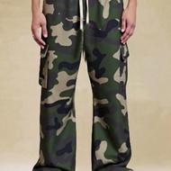 Quần ống loe Baggy Camo Cargo cho bé trai tuổi teen, Thường ngày, Thoải mái, Thời trang, Đa năng, Th