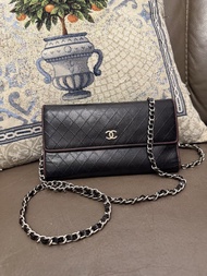 多年正版正貨商標門市現貨 Vintage chanel black wallet 黑色 銀包 已改裝 woc wallet on chain