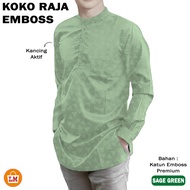KATUN Shirt Men's Long Sleeve QURTA RAJA EMBOSS JUMBO Premium Cotton Material Latest Size M-XXL / 26
