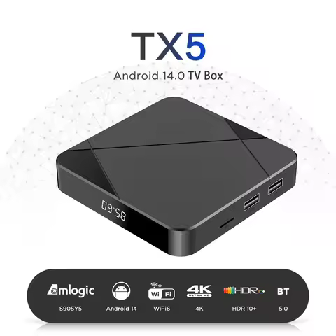 10PCS LOT Tanix TX5 Android 14 AV1 TV Box Amlogic S905Y5 DDR 4G/64G BT TV BOX Wifi 6 4K HD Set Top B