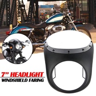 【Ready Stock&amp;COD】Universal Motorcycle Cafe Racer 7Inch Headlight Handlebar Fairing Windshield Kits for Sportster Bobber Touring