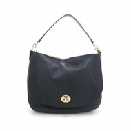 【COACH】彎月皮革兩用包-黑藍色