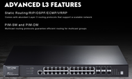 TP-LINK T3700G-28TQ Jetstream 28-Port Gigabit Stackable L3 Managed Switch