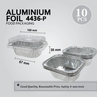 ALUMINIUM FOIL TRAY WITH LID 4436-P(RECTANGULAR) 10PCS