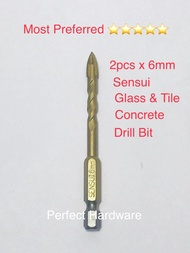 [ 2-pcs ] Sensui Glass & Tile Concrete 6mm Drill Bit