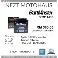 Battmaster YTX14-16-BS AGM Battery Aprilia Shiver Dorsoduro BMW RnineT