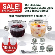 Clear Sauce Salad Cup with Lid Disposable 1oz 2.5oz 3.5oz