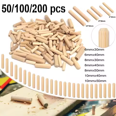 50/100/200pcs wood pin bolt round raft cork twill wood pin wedge wood shaft connector 1cm-12cm drill