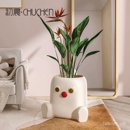 superior productsEarly Morning Ceramic FlowerpotinsWind Good-looking Cream Large Diameter Floor Vase Decoration Living R