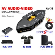 AV Audio Video Signal Switcher 3IN1 Out Audio Video Signal AV RCA Switch Switcher Selector Box Conve