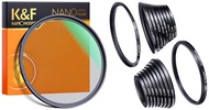 K&F Concept 58mm Black Soft Filter 1/4 Special Effects Filter & 18 Pcs Filter Adapter Rings (9 Step 