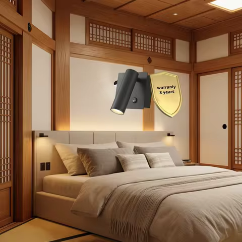 Bedhead wall light minimalist bedroom rotatable reading light LED eye protection spotlight new wall 