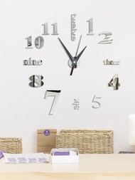 1 pieza reloj de pared con números con 1 batería AAA, creativo reloj de pared con espejo DIY sin marco para sala de estar, dormitorio, hogar y oficina