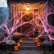 WAY Spider Cobwebs, Stretchable Elastic Spider Silk Web, Scene Layout Pink Creepy Gothic Fake Spider